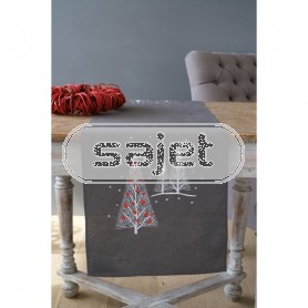 kreuzstichläufer kerstbomen, grijs