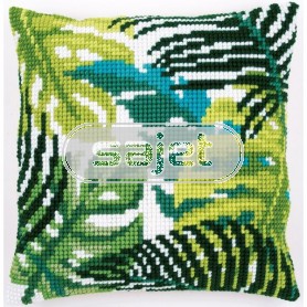 kreuzstichkissen botanical bladeren