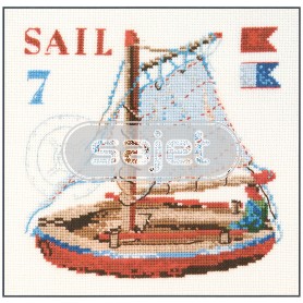 stickpackung zeilboot, rood