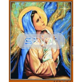 stramin + garnpaket, maria met kind