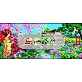 stramin + garnpaket, japanse tuin