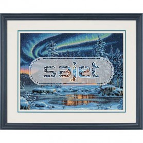 stickpackung winterlandschap in nachtsfeer