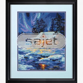 halber kreuzstichpackung chalet in wintersfeer