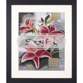 stickpackung rose lelies op zwart 