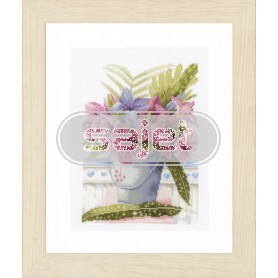 stickpackung marjolein bastin, lila bloemen in emmer