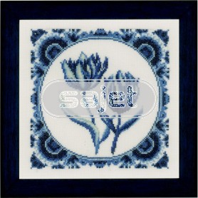 stickpackung delftsblauw, wandtegel tulpen