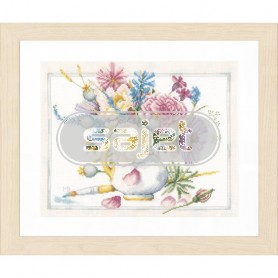 stickpackung marjolein bastin, witte pot/penseel met bloemen