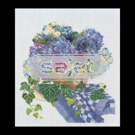 stickpackung hortensia op theedoek