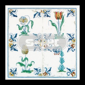 stickpackung tegels, bloemen