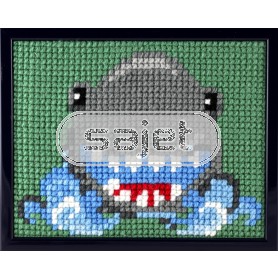 kreuzstichwandbehang haai