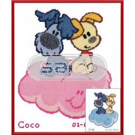 stickpackung woezel&pip, geb. joep/coco (incl. blauw/rose garn)