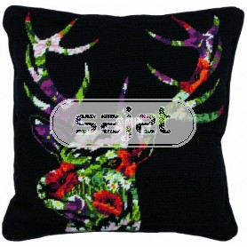 halber kreuzstichkissen hert abstract