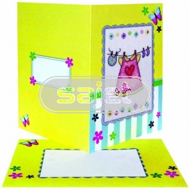 stickpackung glückwunschkarte, geburt meisje