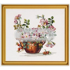stickpackung bloemen in koperen ketel