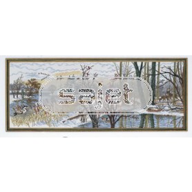stickpackung winterlandschap met bosdieren
