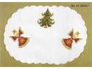 kreuzstichdeckchen kerstengelen met kerstboom, wit