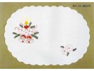 kreuzstichdeckchen kaars met bloemen en klokken, wit