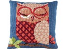 kreuzstichkissen uil op boomtak