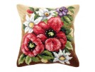 kreuzstichkissen anemonen met bloemen