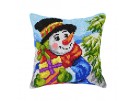 kreuzstichkissen sneeuwpop met cadeautjes