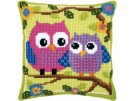 kreuzstichkissen taterende uiltjes op tak
