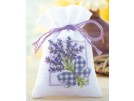 stickpackung kräutertütchen, lavendeltakjes met strik