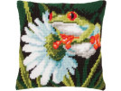 kreuzstichkissen boomkikker op blad