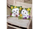 kreuzstichkissen westie in narcissenveld