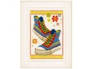 stickpackung blauwe sportschoenen