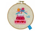 stickpackung lief!, verjaardagstaart met strikjes (incl. stickring)