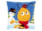 kreuzstichkissen maya de bij, willie en de sneeuwman