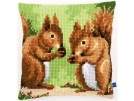 kreuzstichkissen smullende eekhoorns
