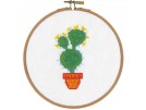 stickpackung cactus met gele bloem (incl. stickring)