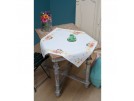 decke koolmeesjes met bloemen, wit mit aida kante