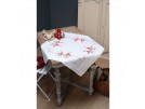 kreuzstichdecke zingende kerstkabouters, wit