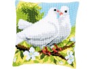 kreuzstichkissen witte duiven