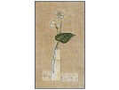 stickpackung witte bloemen op natuurlinnen (incl. kraaltjes)