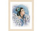 stickpackung asian lady in blue