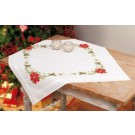 kreuzstichdecke kerstrozen, wit