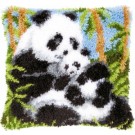 knüpfkissen panda met jong