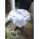 kreuzstichdecke viooltjes, wit