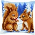 kreuzstichkissen eekhoorns in wintersfeer