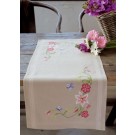 kreuzstichläufer amaryllis met bloemen, beige