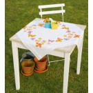 kreuzstichdecke fladderende vlinders, wit