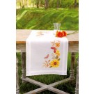 kreuzstichläufer zonnebloemen met vlinders, wit