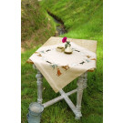 kreuzstichdecke spelende poezen, beige