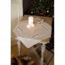 kreuzstichdecke winterdorp, beige