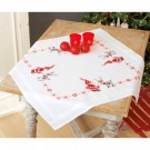 kreuzstichdecke kerstkabouters, wit