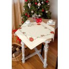 kreuzstichdecke kerstrozen, ecru