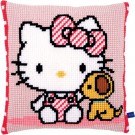 kreuzstichkissen hello kitty, met puppy